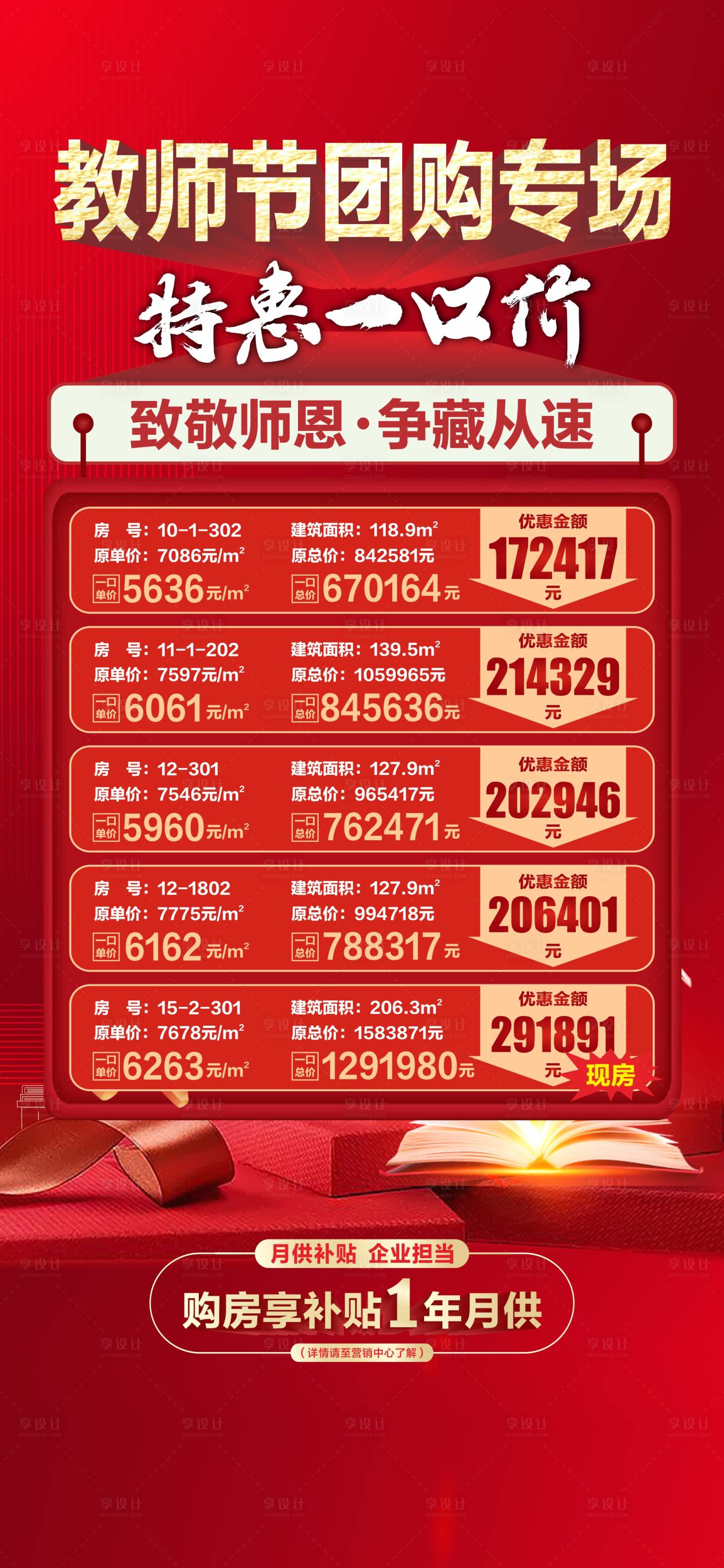 源文件下載【享設計】搜索編號：28110013672298831【地產教師節特價房海報】