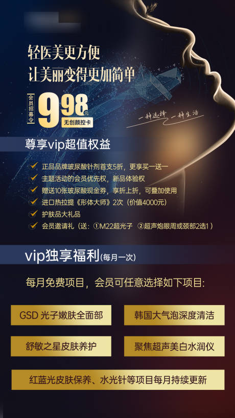 源文件下载【医疗美容轻医美无创卡权益海报】编号：10860014024165983
