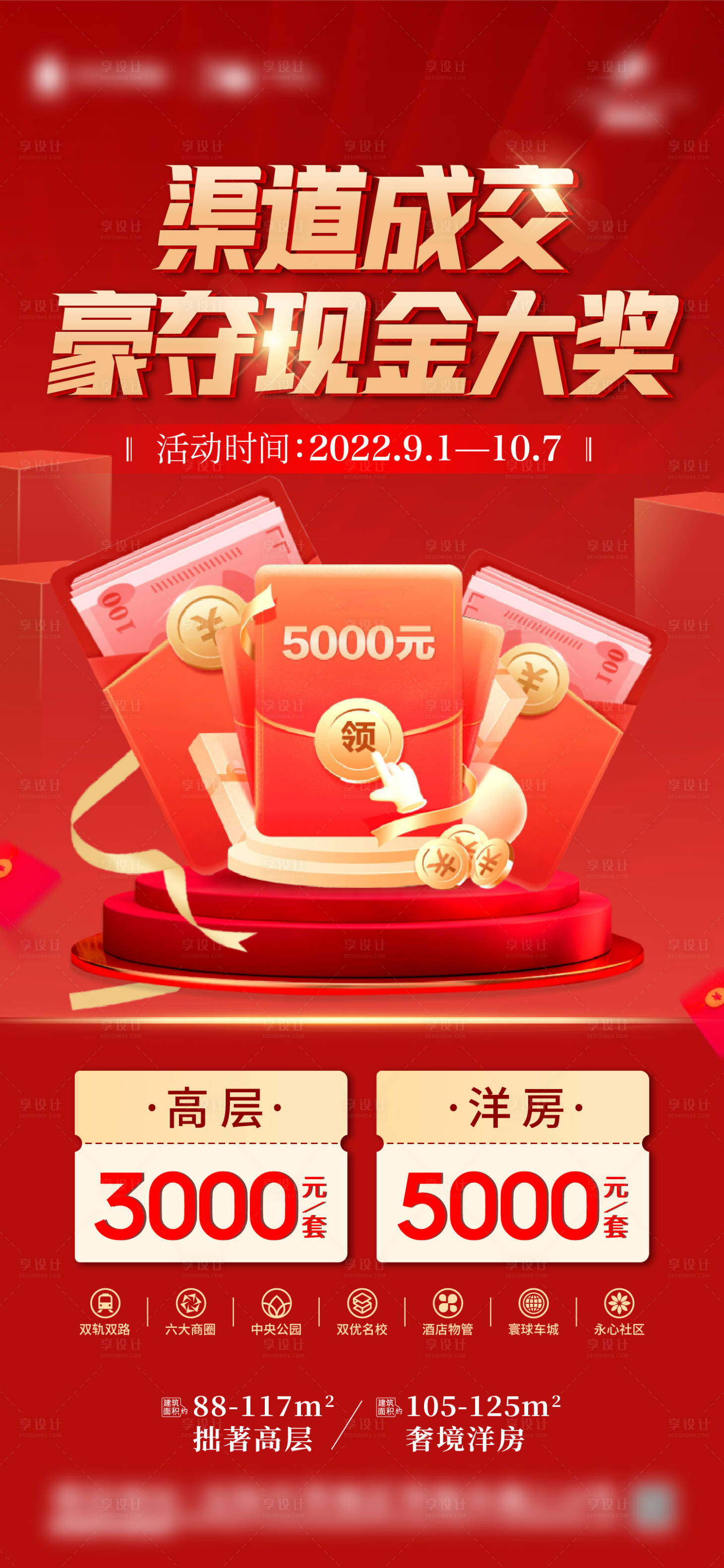 源文件下載【享設(shè)計】搜索編號：21790014030226795【地產(chǎn)渠道成交獎紅金海報】