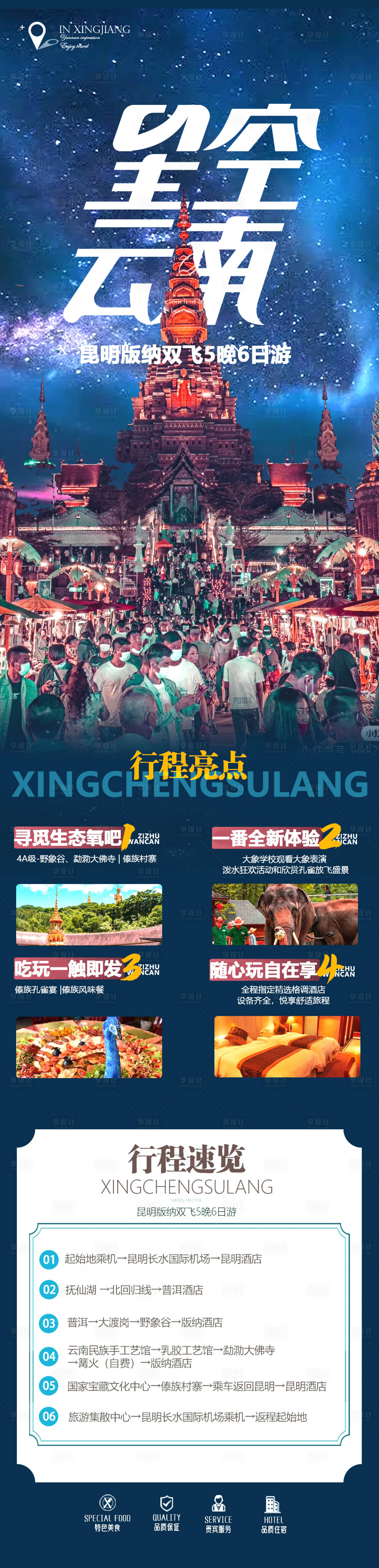 源文件下载【享设计】搜索编号：15660013640459287【云南西双版纳旅游海报】
