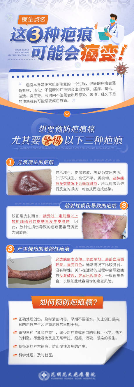 源文件下载【医疗科普疤痕可能会癌变长图海报】编号：57510013922005701
