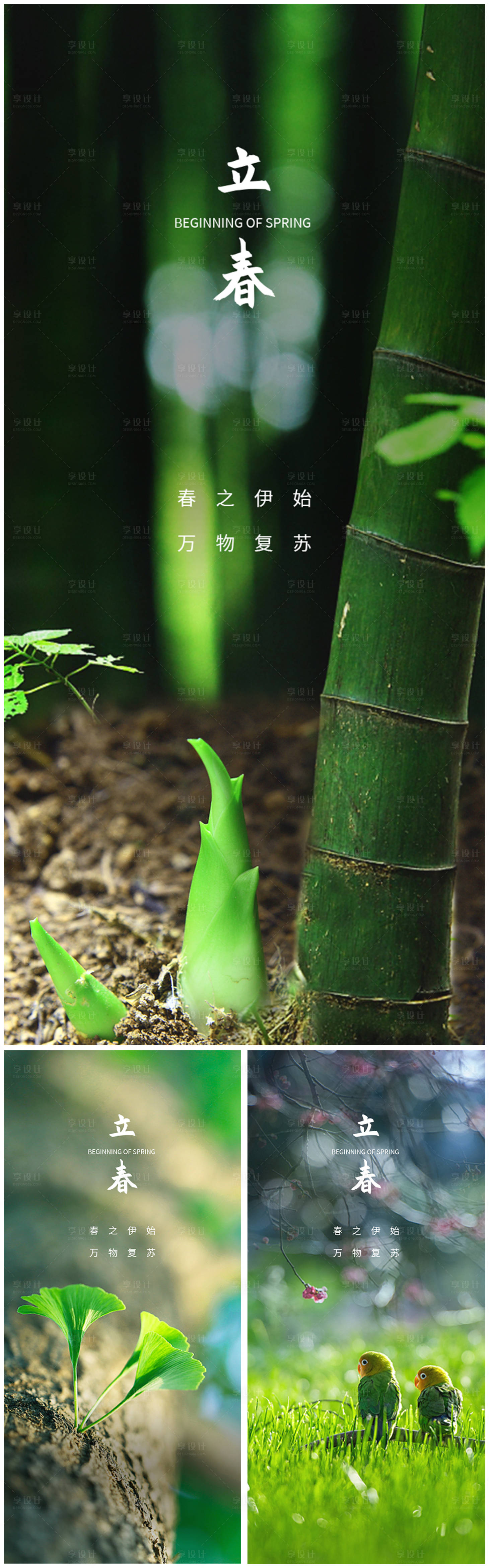 源文件下载【享设计】搜索编号：48900014383263466【立春节气系列海报】