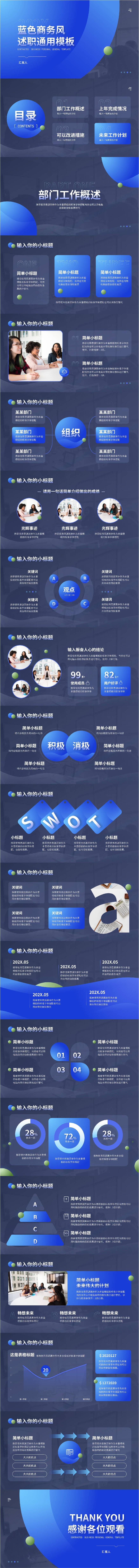 源文件下载【享设计】搜索编号：42930014378339021【蓝色简约项目汇报PPT模板】