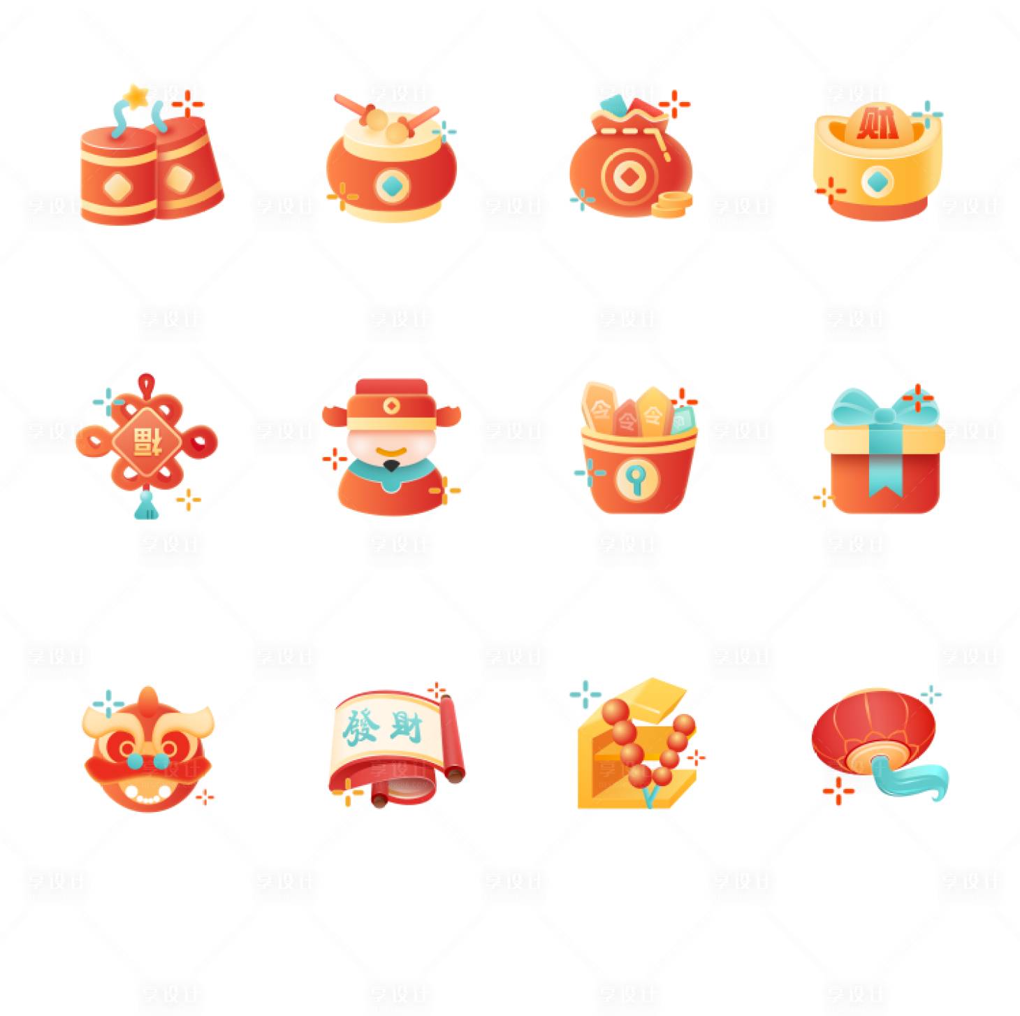 源文件下載【享設計】搜索編號：40650014195895402【新年圖標icon】