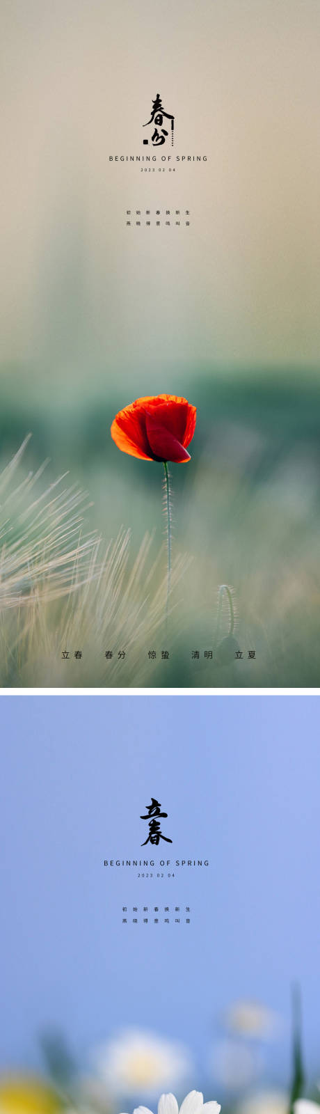 源文件下载【立春春分节日系列海报】编号：39020014261235472