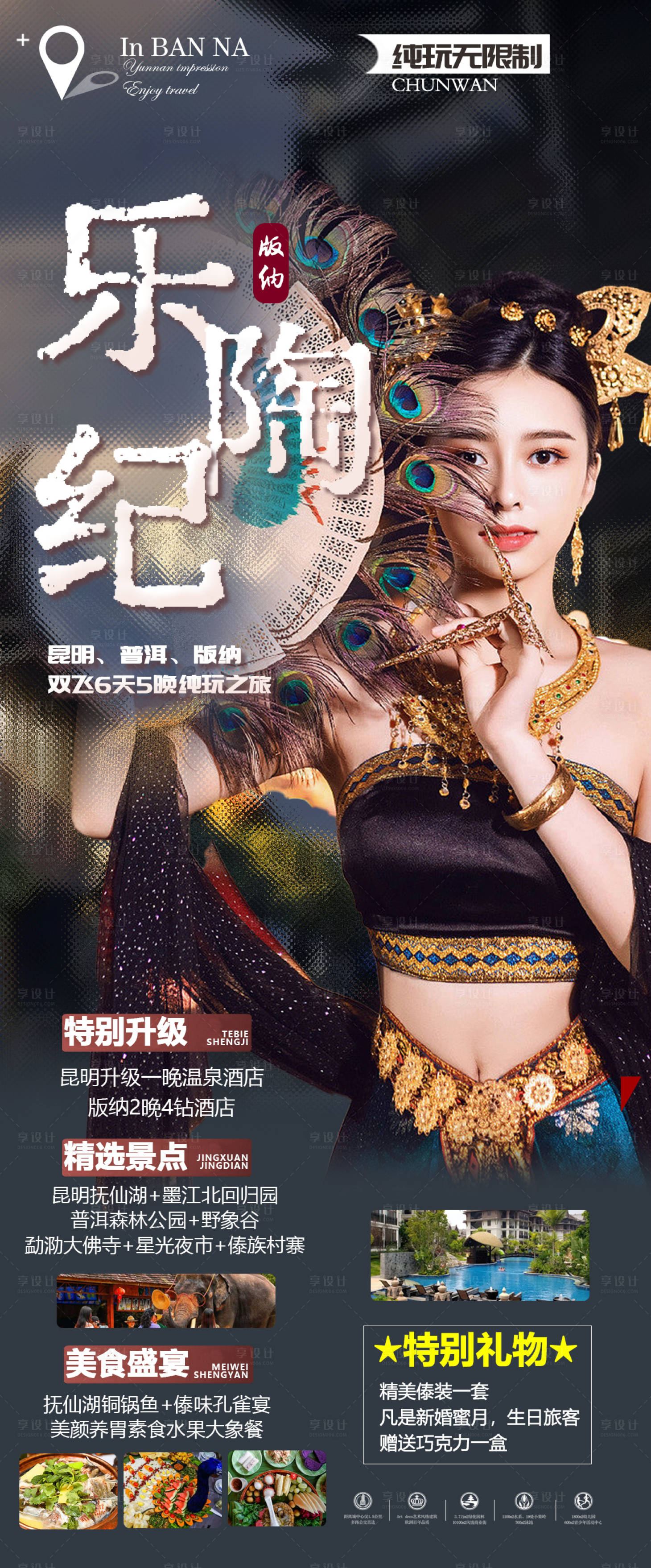 源文件下载【享设计】搜索编号：19530014226425314【乐陶纪云南西双版纳旅游长图海报】