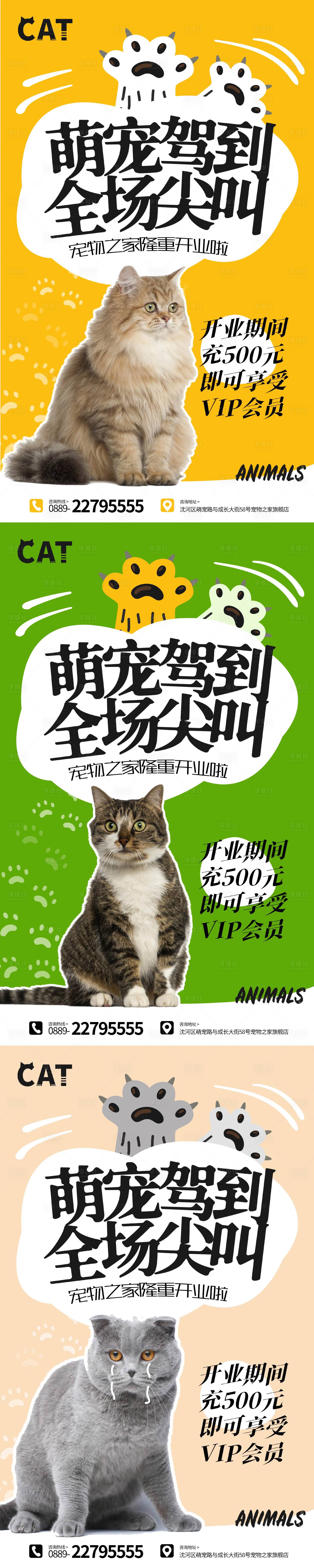 源文件下載【享設(shè)計】搜索編號：82740014345017370【萌寵駕到開業(yè)海報】