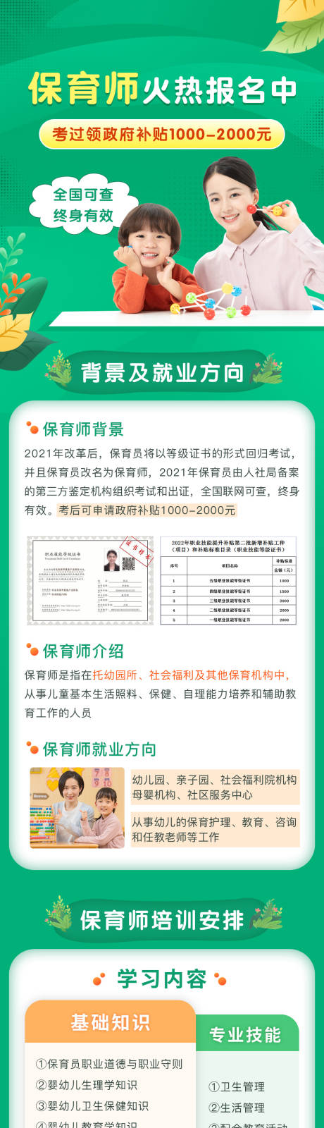 源文件下载【保育师介绍长图教育培训】编号：20230130102236875