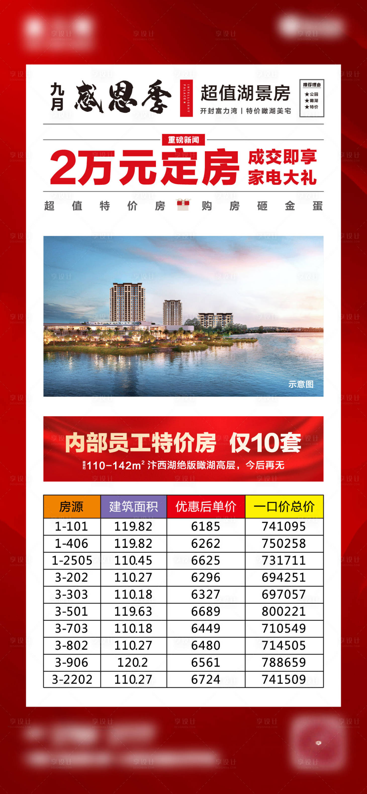 源文件下载【房地产瞰景观湖特价房海报 】编号：10700014071571842