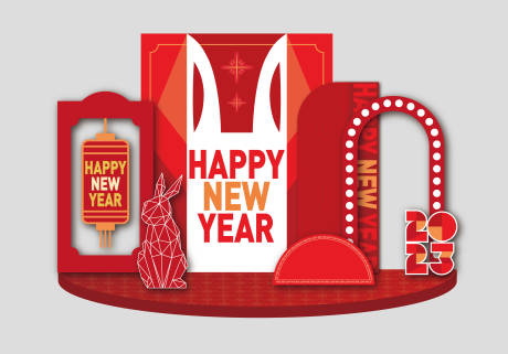 红色兔年新年跨年元旦庆典背景-源文件【享设计】