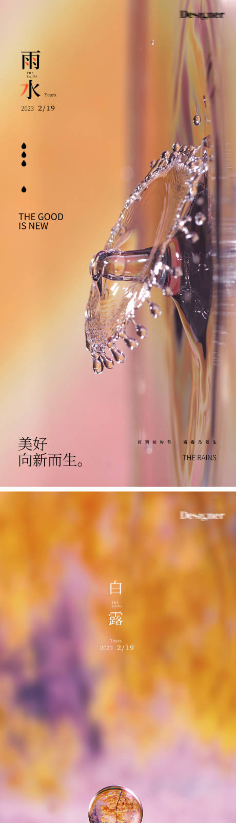 源文件下载【享设计】搜索编号：52050014423059883【雨水白露节气海报】