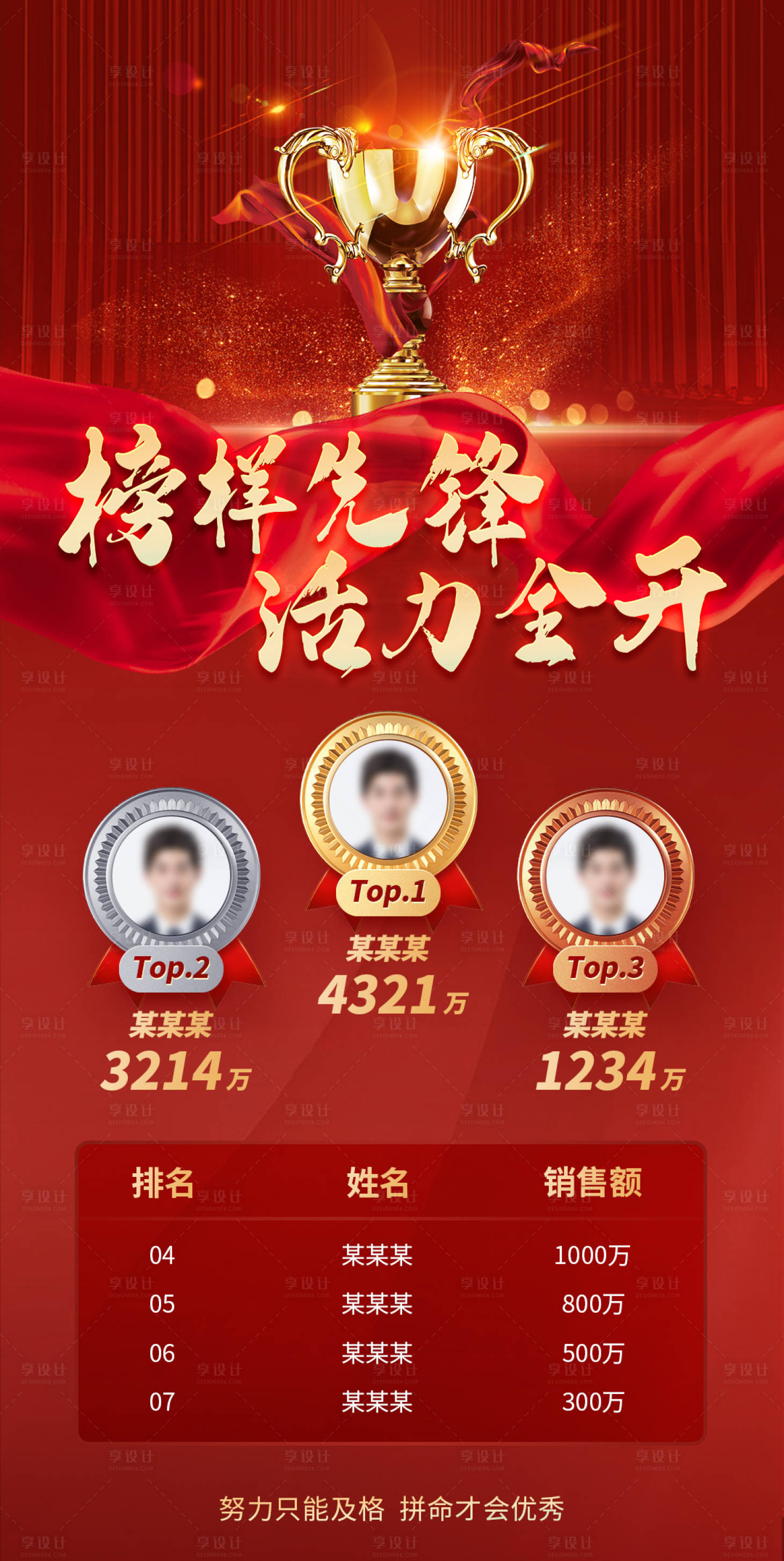 源文件下載【享設計】搜索編號：42490014270111384【業績排行榜海報】