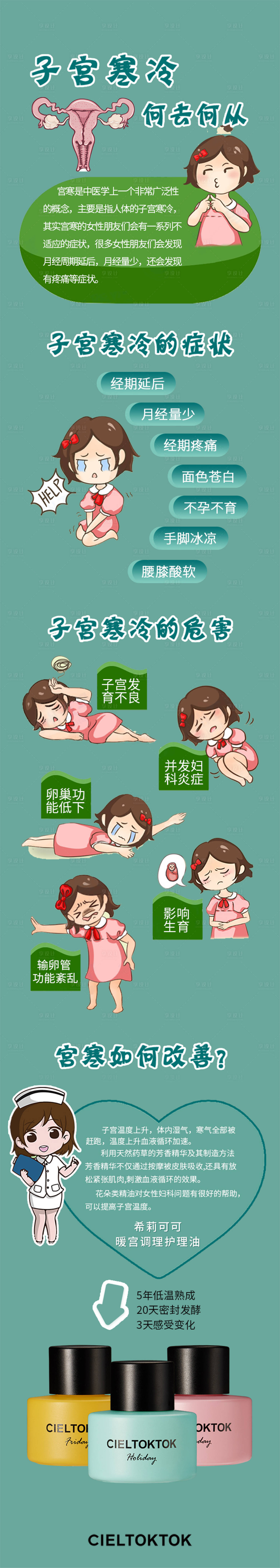 源文件下载【享设计】搜索编号：86030014082629711【宫寒危险性科普海报】