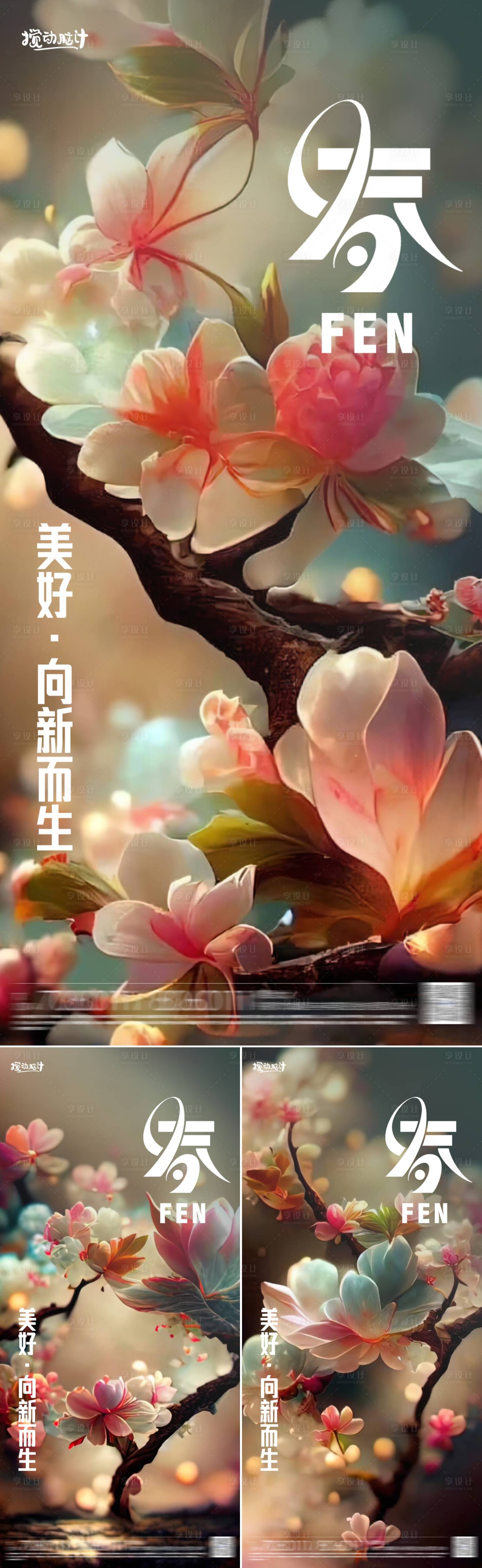 源文件下载【享设计】搜索编号：95970014338837017【立春节气海报】