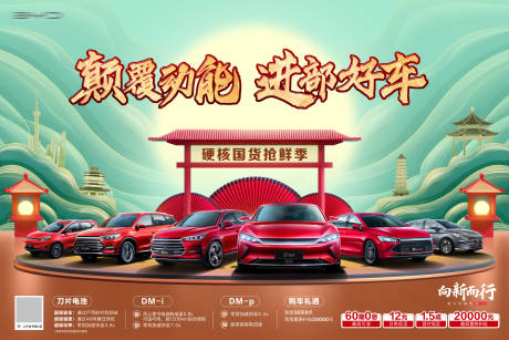 源文件下载【汽车国潮背景板】编号：81620014583023459