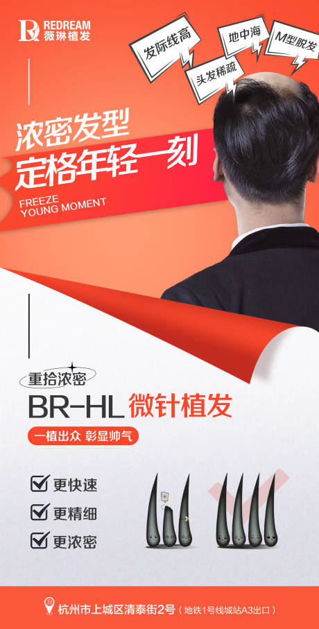 源文件下載【享設計】搜索編號：73640014988558837【醫(yī)美植發(fā)海報】