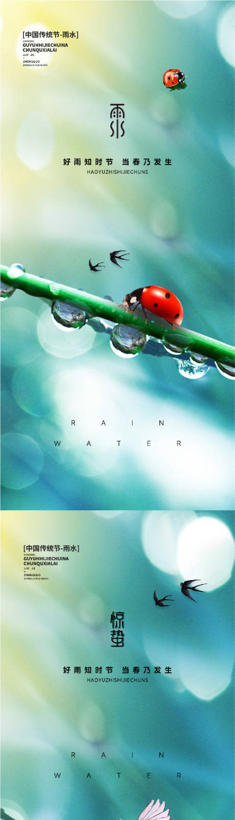 编号：20230213112153107【享设计】源文件下载-雨水谷雨惊蛰节气系列海报
