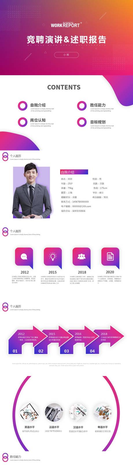 源文件下载【渐变简约述职竞聘报告PPT】编号：96770014849035593