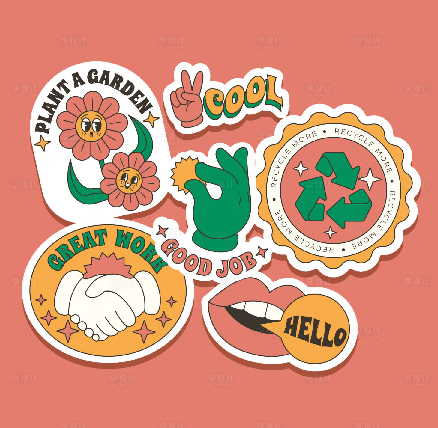 源文件下载【享设计】搜索编号：15530014908775646【卡通手举牌拍照矢量笑脸标签】