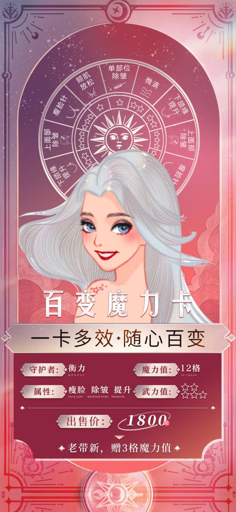 源文件下載【醫(yī)美塔羅牌卡片海報(bào)】編號(hào)：52570014551819455