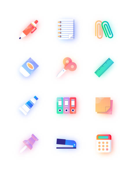 学生用品教具器材icon图标设计