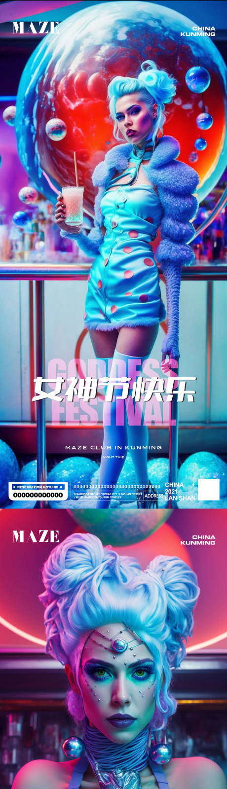 源文件下载【夜店酒吧女神节海报】编号：35640014996789995