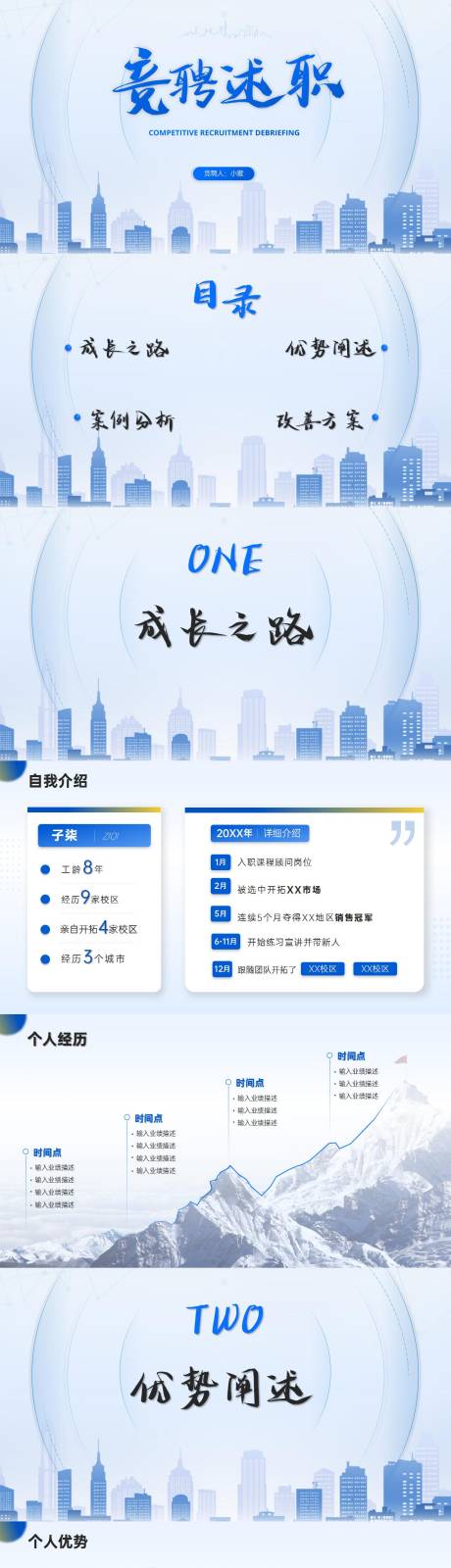 源文件下载【蓝色简约竞聘述职报告PPT】编号：99680014866923553