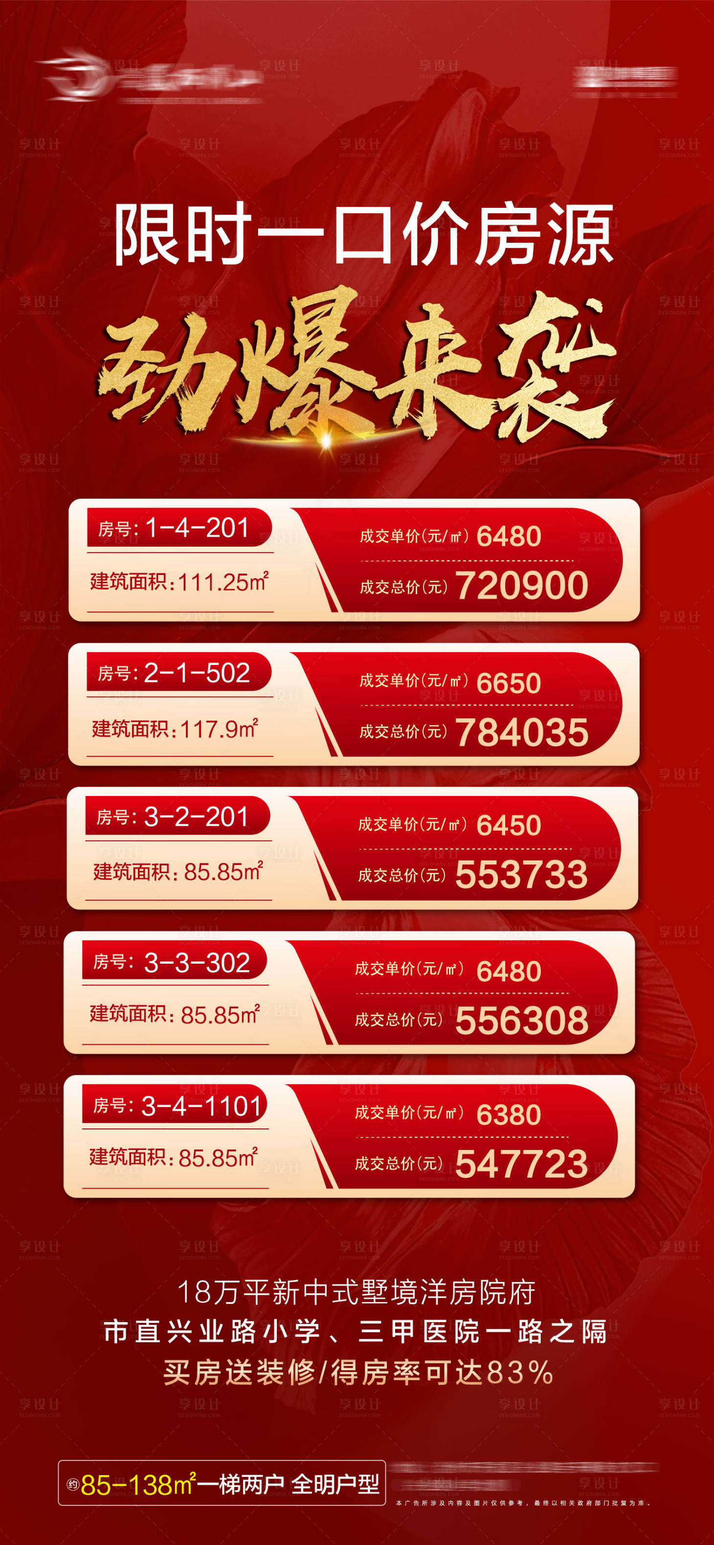 源文件下載【享設(shè)計(jì)】搜索編號(hào)：68690014963293022【房地產(chǎn)紅色一口價(jià)活動(dòng)海報(bào)】