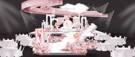 源文件下载【粉色婚礼美陈】编号：92600014860183567