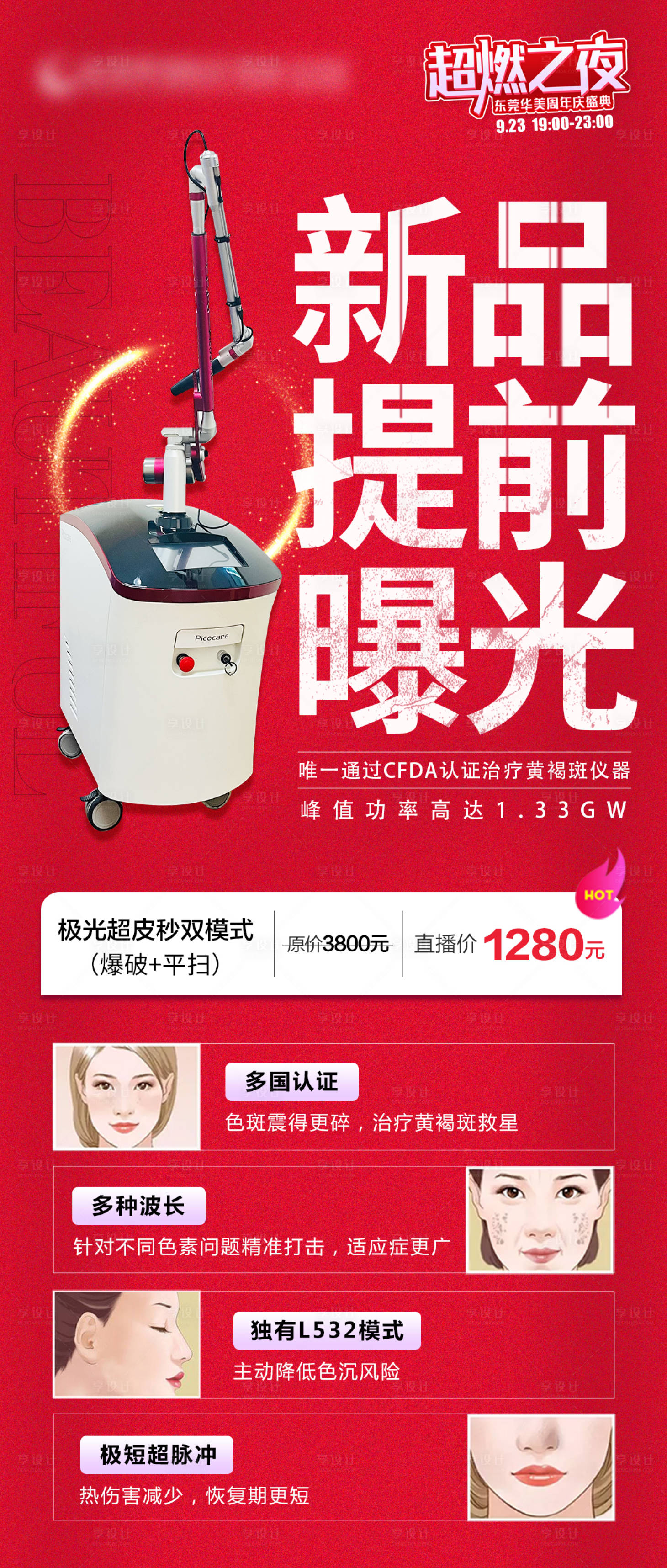 源文件下载【享设计】搜索编号：51120014657826471【医美极光超皮秒海报】