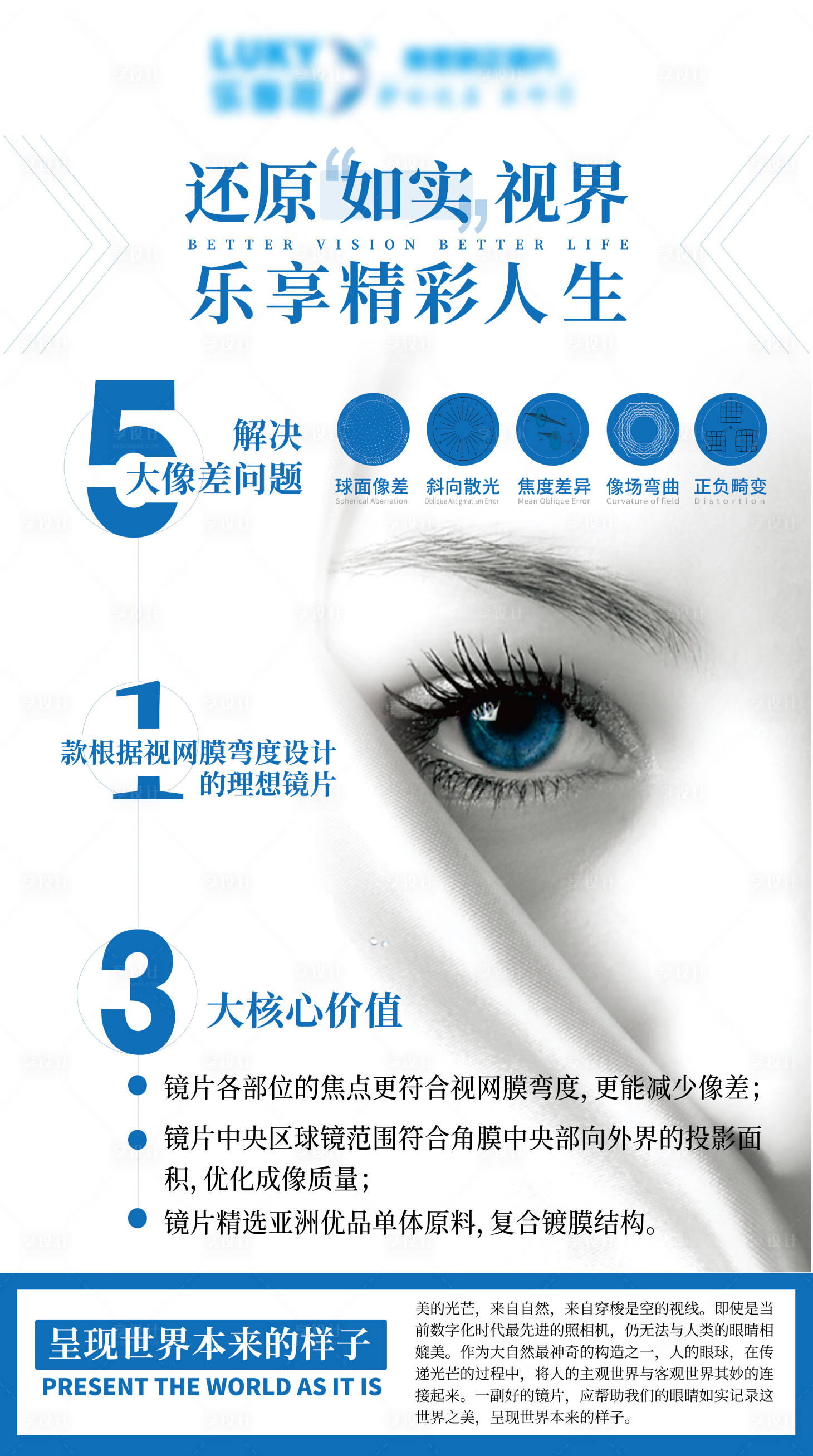 源文件下载【享设计】搜索编号：56370014614691857【眼科镜片介绍】