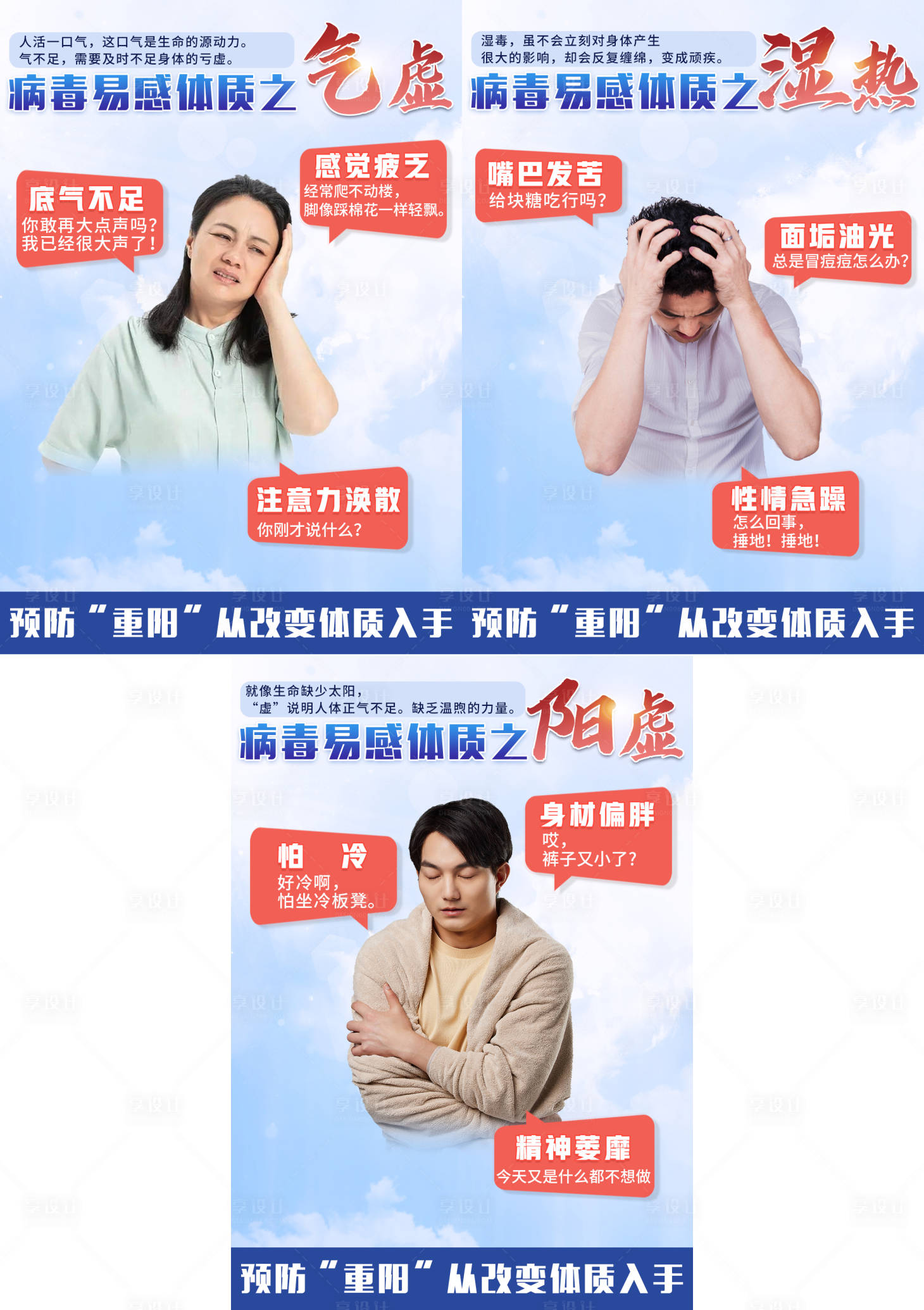 源文件下载【享设计】搜索编号：89580014653904808【易感体质知识宣传海报】