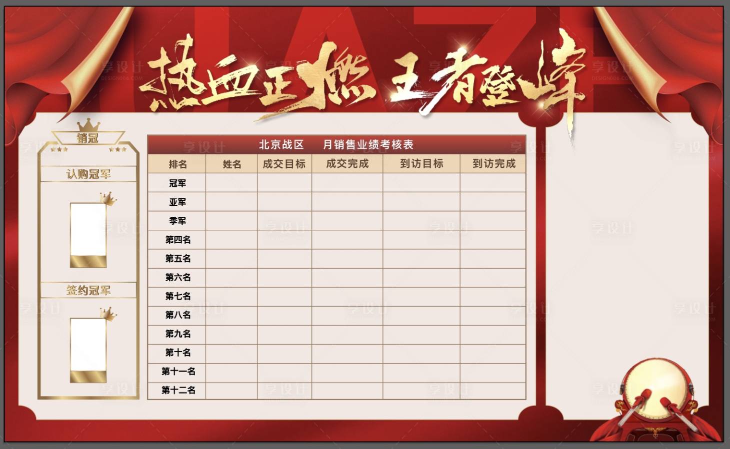 源文件下载【享设计】搜索编号：43870014643595628【销售业绩考核表】