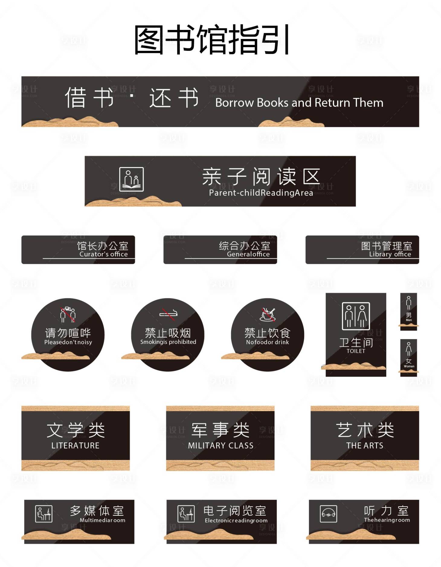 源文件下载【图书馆实木装饰导视】编号：15590014719736389