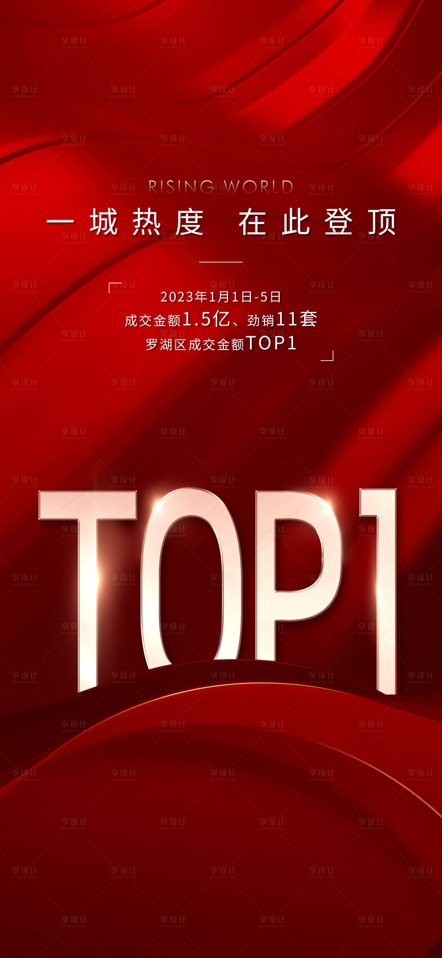 源文件下载【享设计】搜索编号：51110014643113873【地产热销红稿TOP海报】