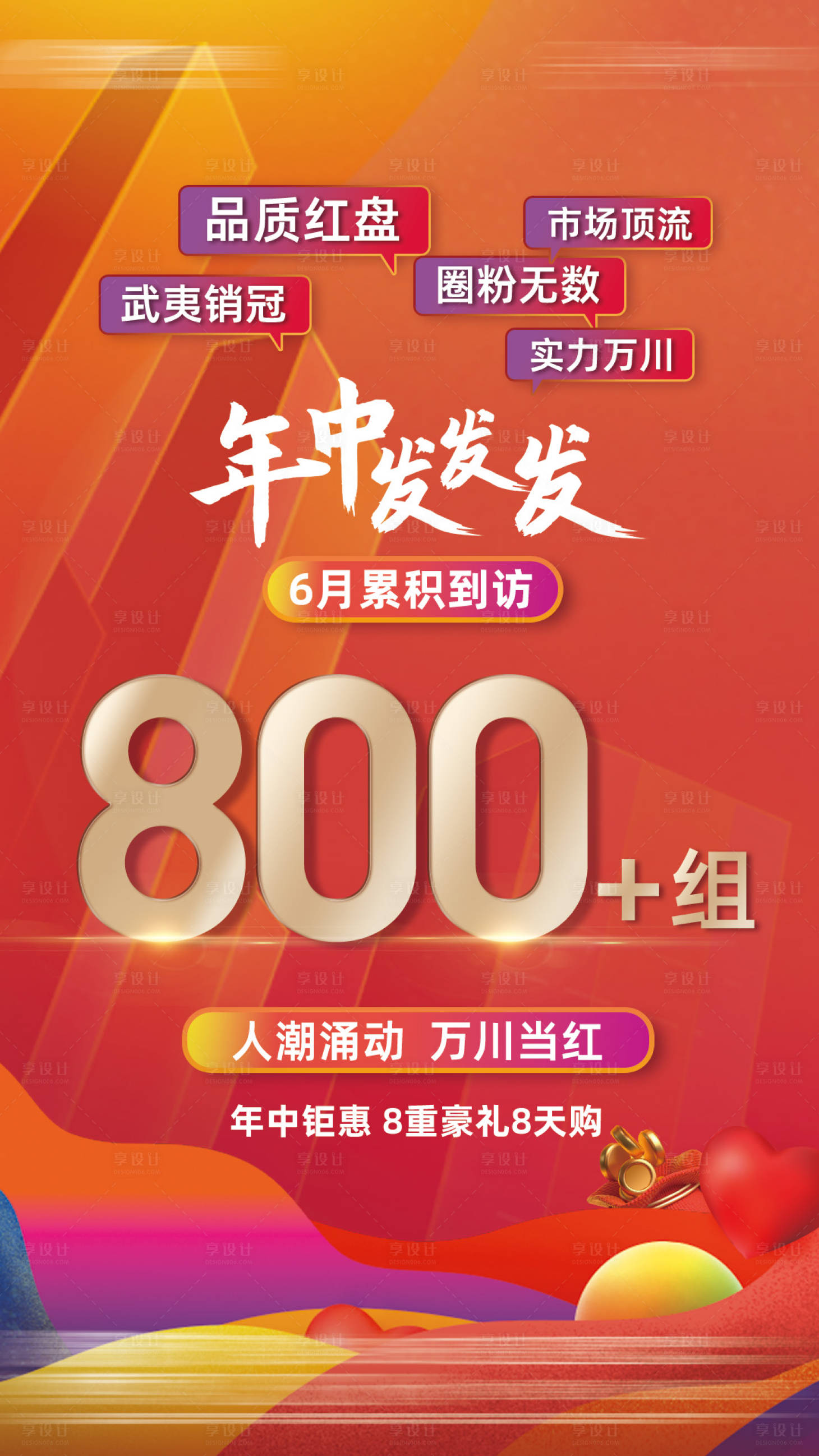 源文件下载【享设计】搜索编号：71910014563348467【地产年中热销到访海报】