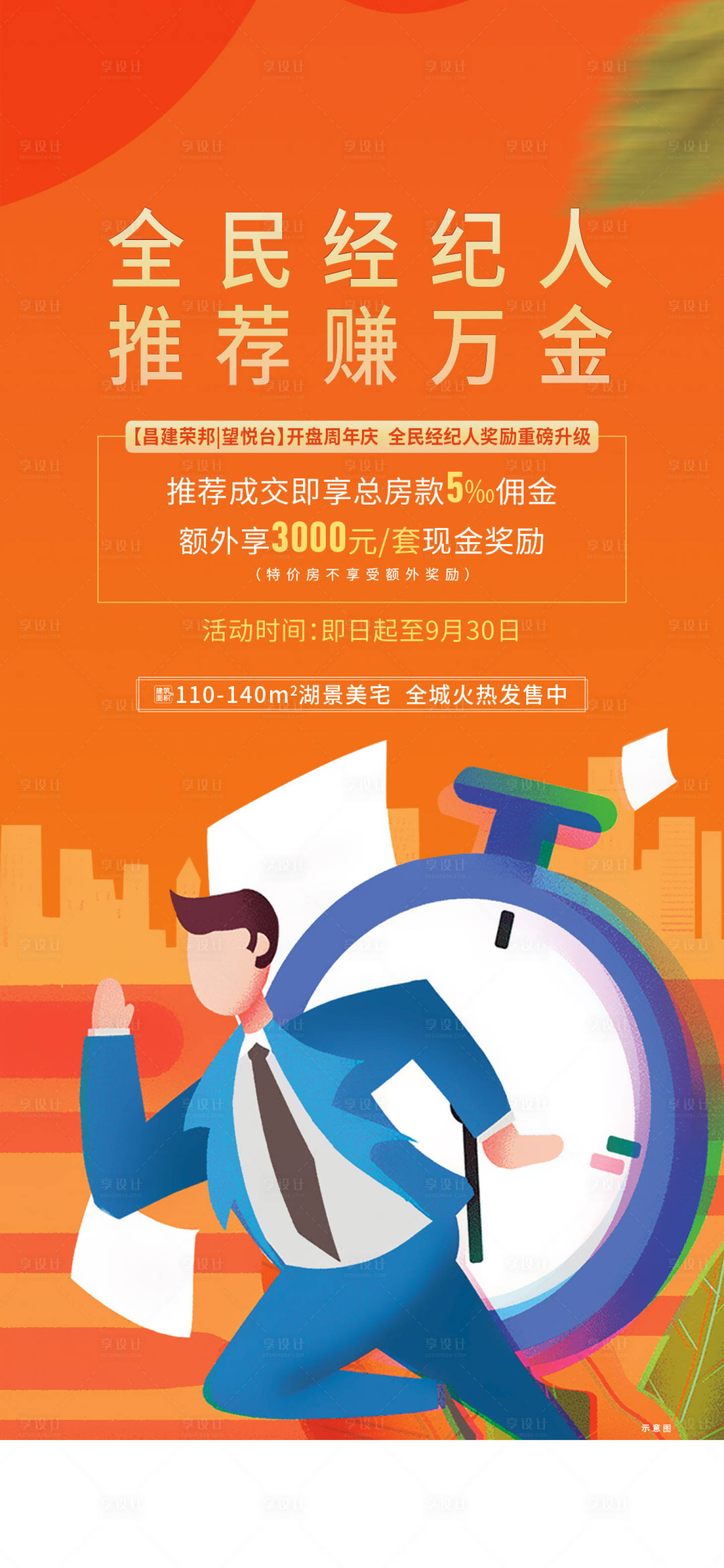 源文件下载【经纪人佣金海报】编号：18600014778293994