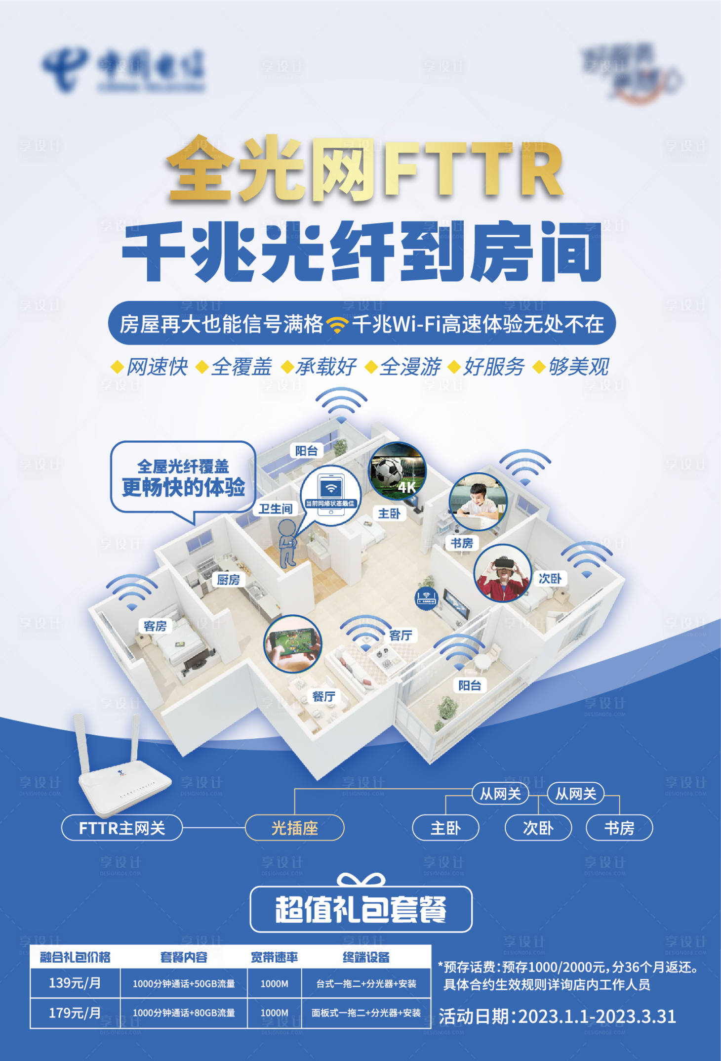 源文件下载【享设计】搜索编号：45850014689021477【全光组网FTTR宽带电信】