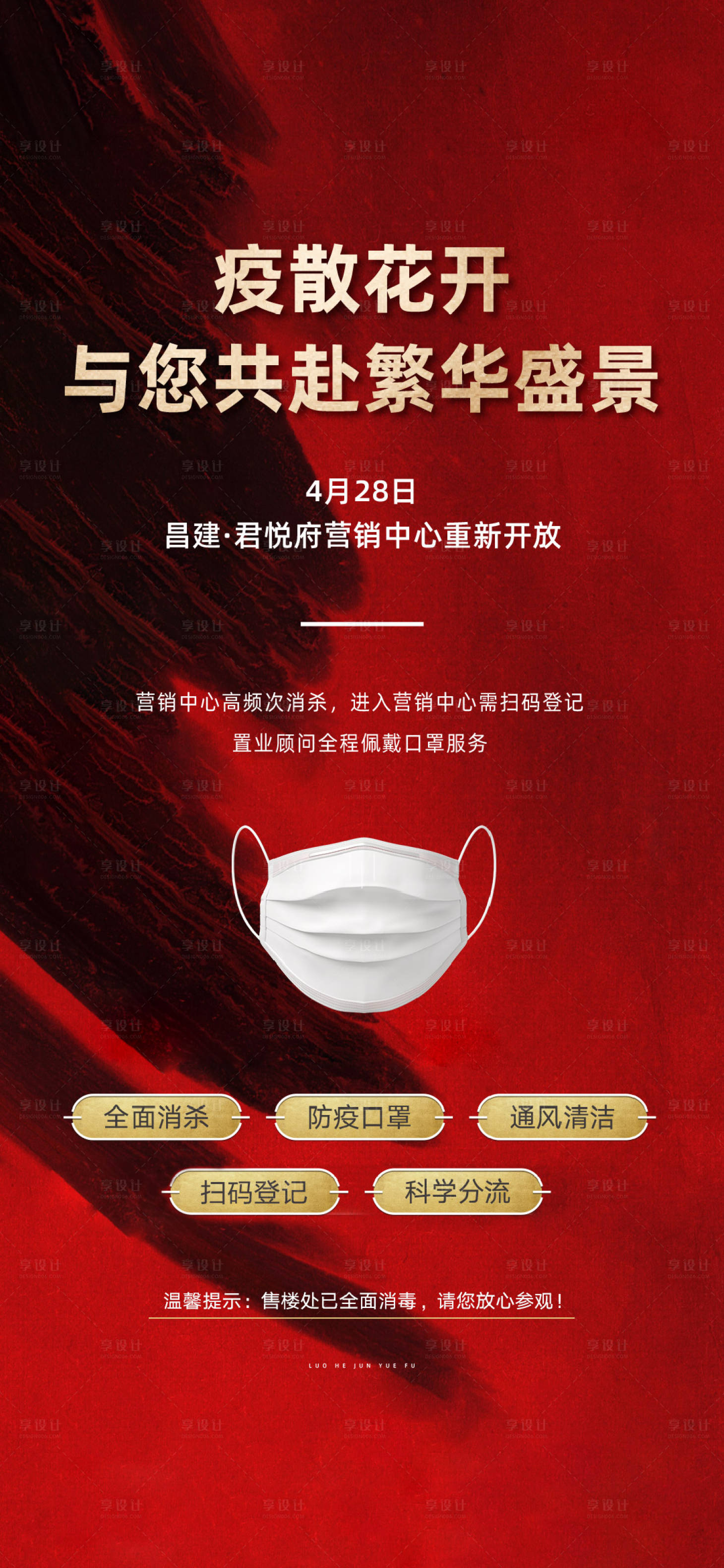 源文件下载【地产开放开工抗疫海报】编号：36410015001931179