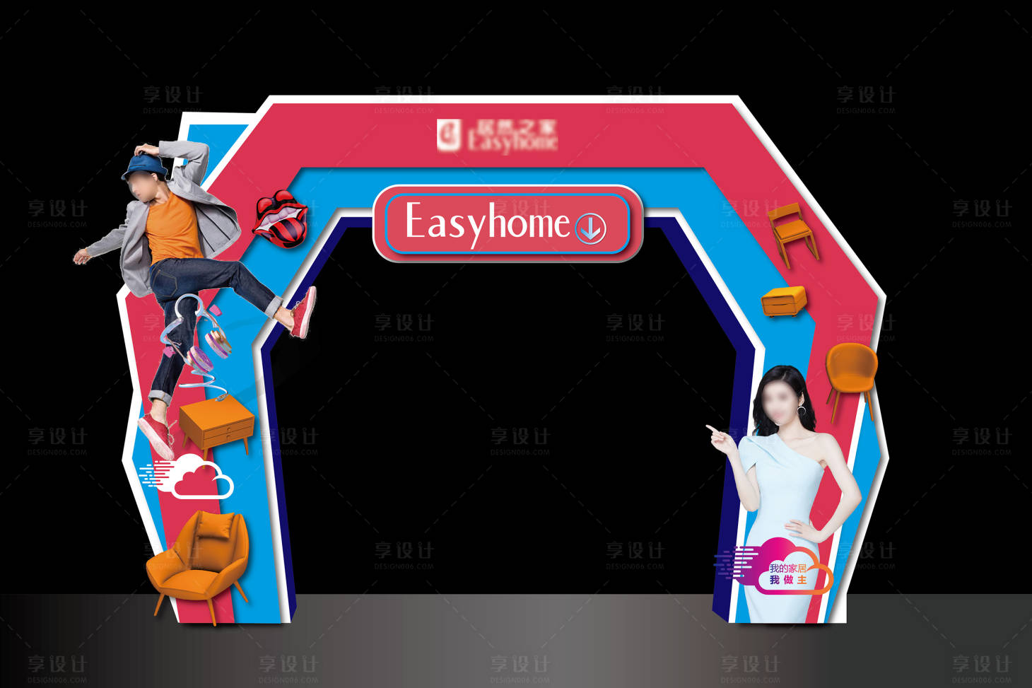 源文件下載【享設計】搜索編號：97520014686504853【家居美陳門頭設計】