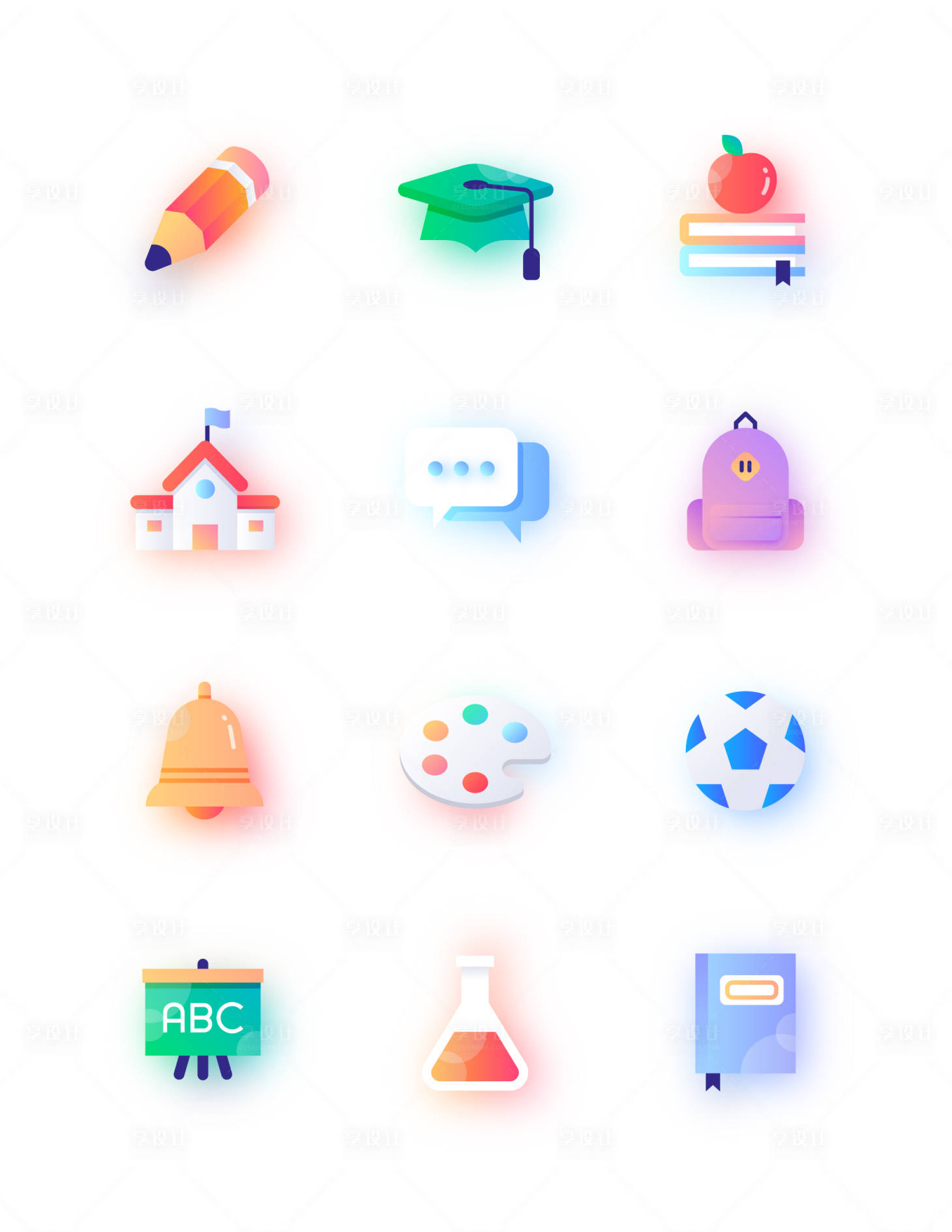 源文件下载【校园用具ui设计】编号：60170014990505623