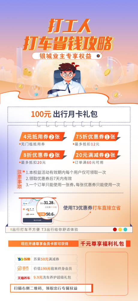 源文件下载【打工人省钱权益海报】编号：89960014907272806
