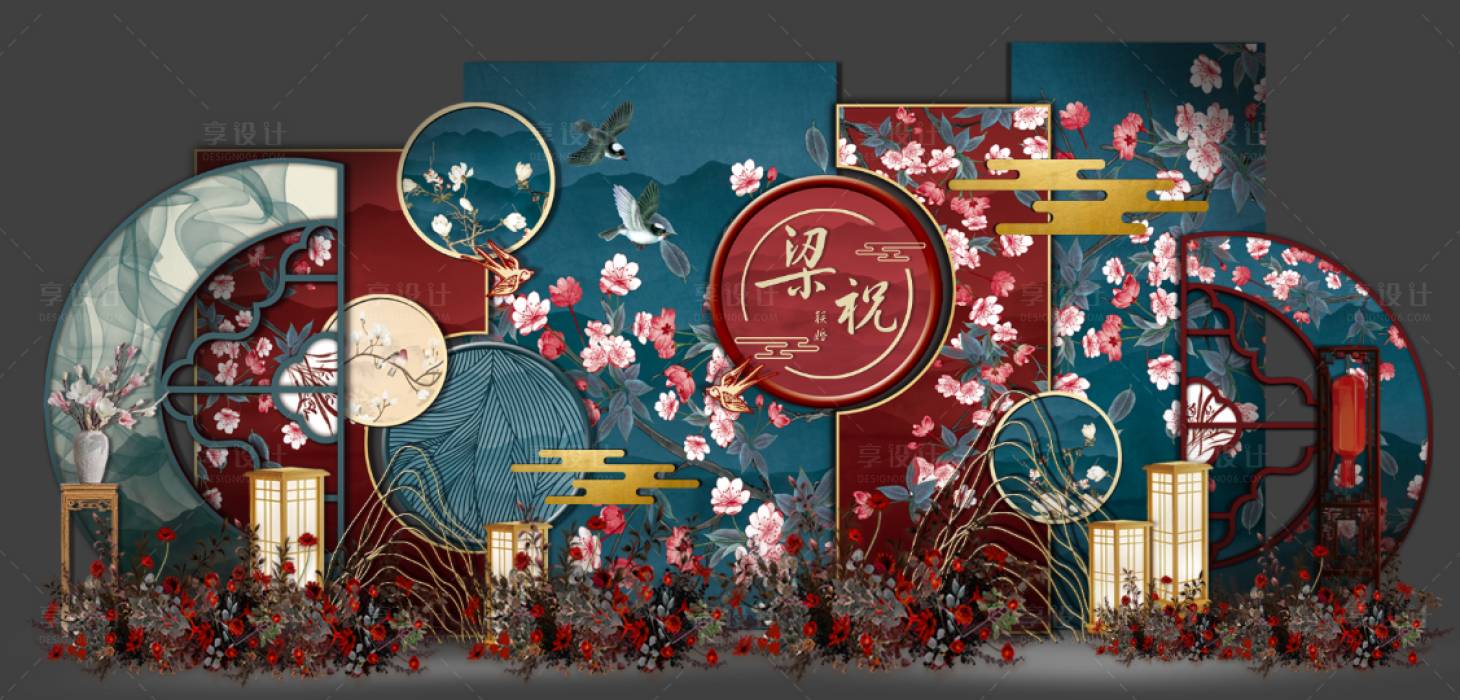 源文件下載【享設計】搜索編號：62530014750742694【中式壽宴舞臺】