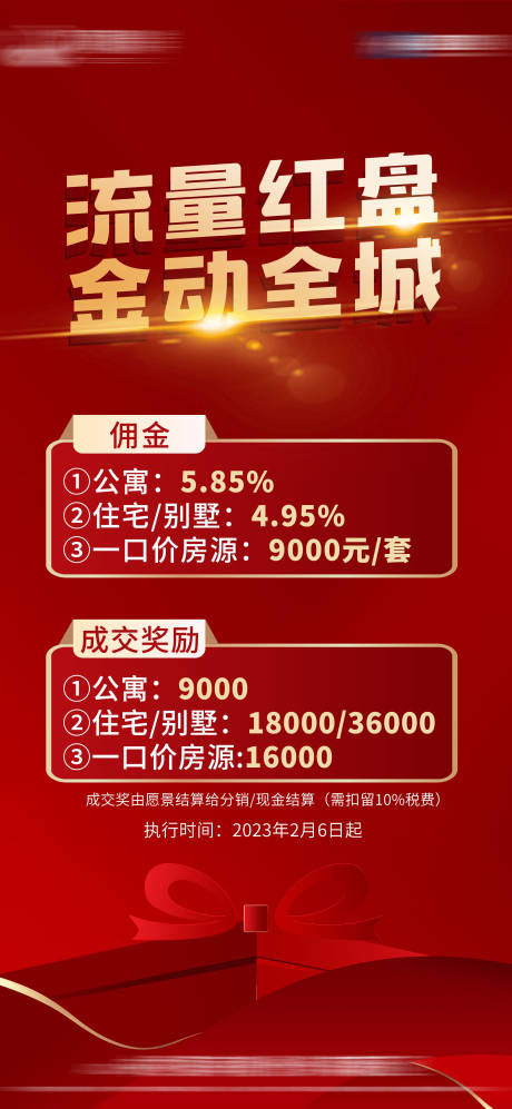 源文件下載【享設計】搜索編號：73830014802847247【地產流量紅盤紅金海報】