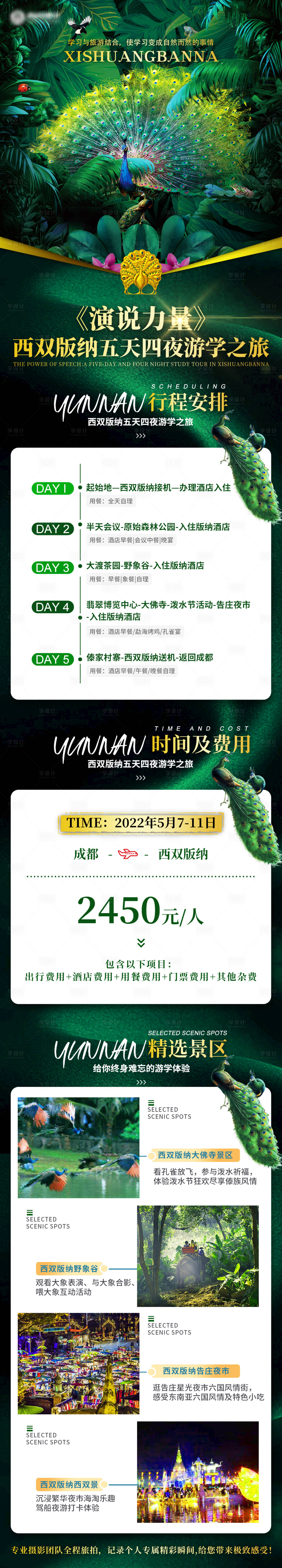 源文件下载【教育行业云南西双版纳游学流程长图】编号：34140014710753067