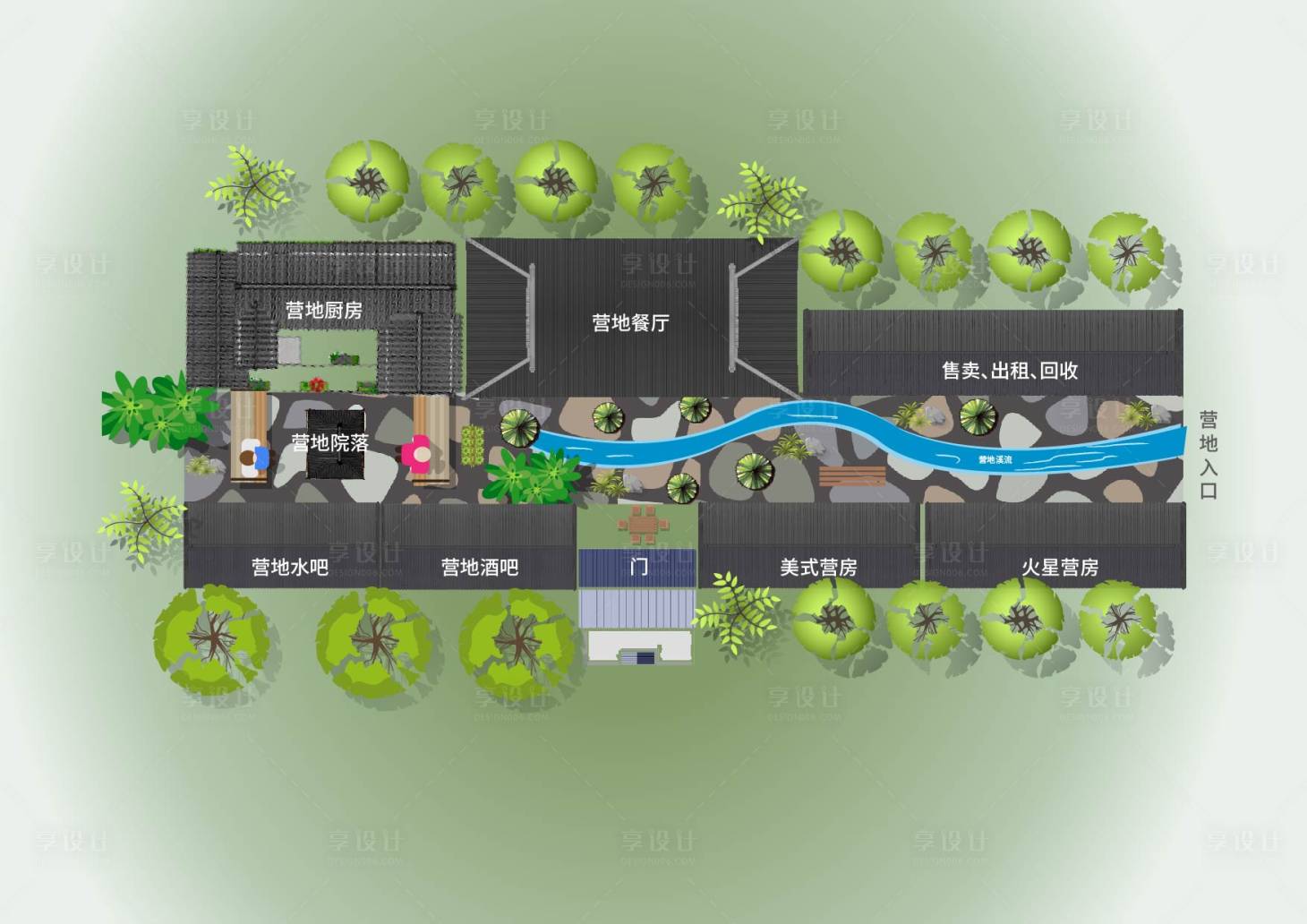 源文件下载【景区营地平面图】编号：89680014988222963