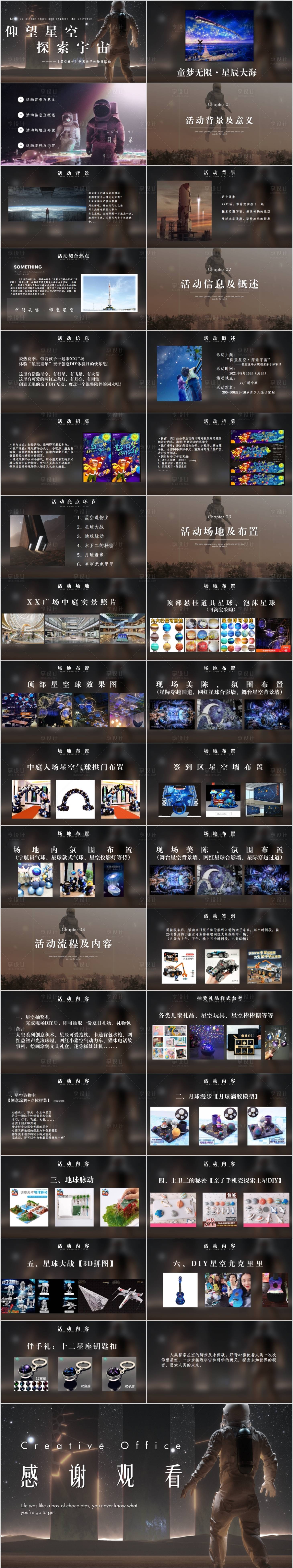 源文件下載【享設計】搜索編號：27860014800803665【地產宇宙探索星空童年活動方案PPT】