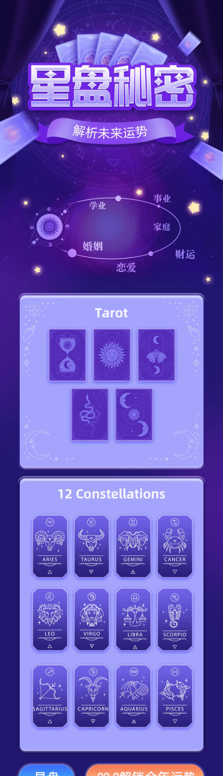 源文件下载【享设计】搜索编号：10780014610657329【星座运势星盘秘密长图】