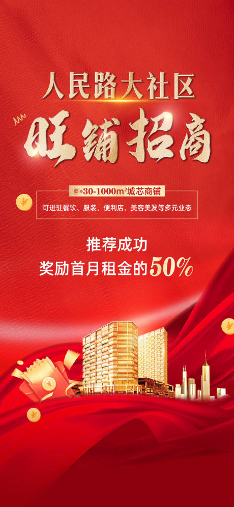 源文件下载【商铺招商海报】编号：50430015008342027