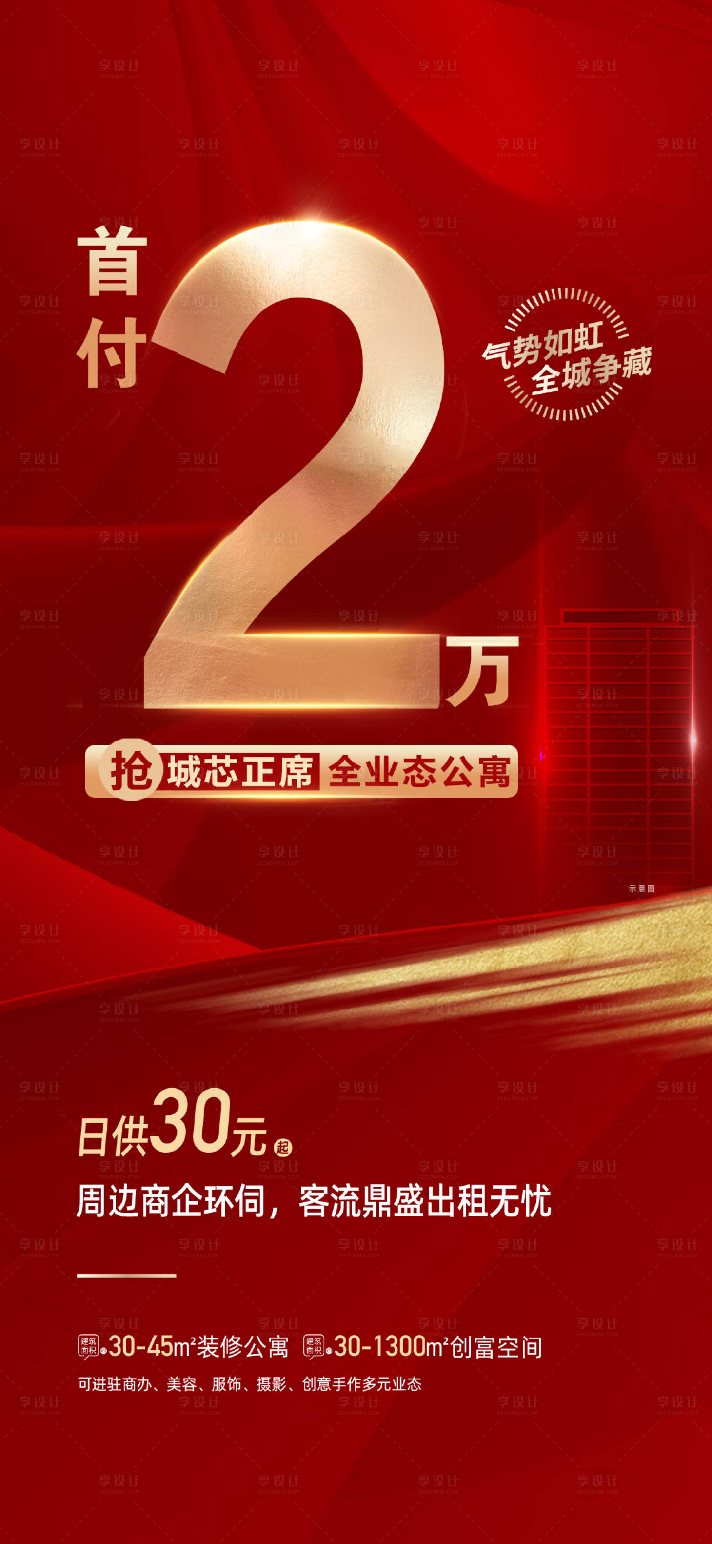 源文件下載【享設計】搜索編號：28100014972533834【首付政策加推海報】